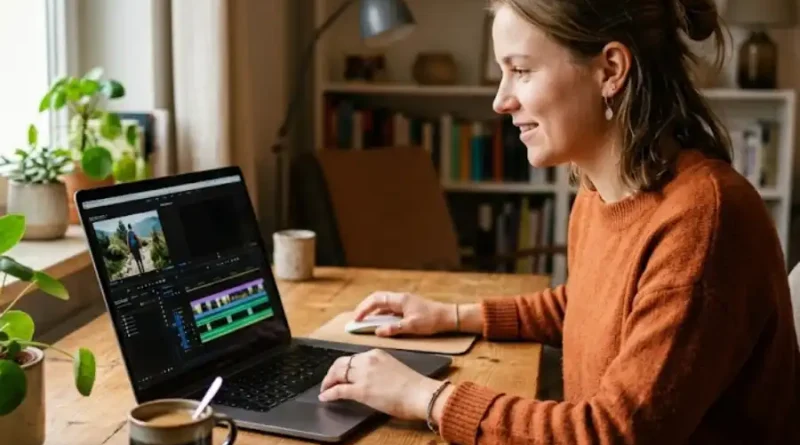 Wireless Earbuds with Noise Cancellation: A Beginner's Guide to Buying the Right Pair 1 Young adult wearing wireless earbuds with noise cancellation while sitting in a busy coffee shop, looking calm and focused.